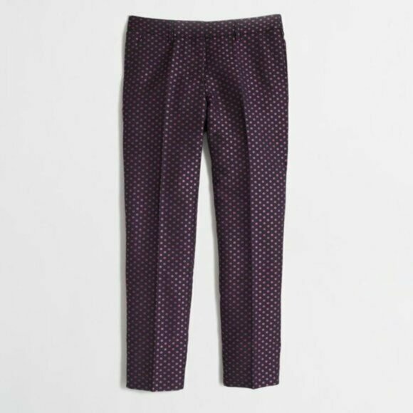 J. Crew Pants - J. CREW Jacquard skimmer berry work pants trousers